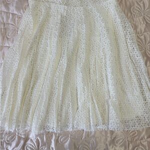 Chic Lace A-Line Skirt in Cream
